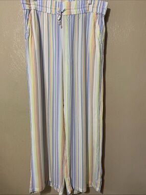 36. Prana XL Lightweight Multistripe Drawstring Pants  - Pastel Stripes Pocket